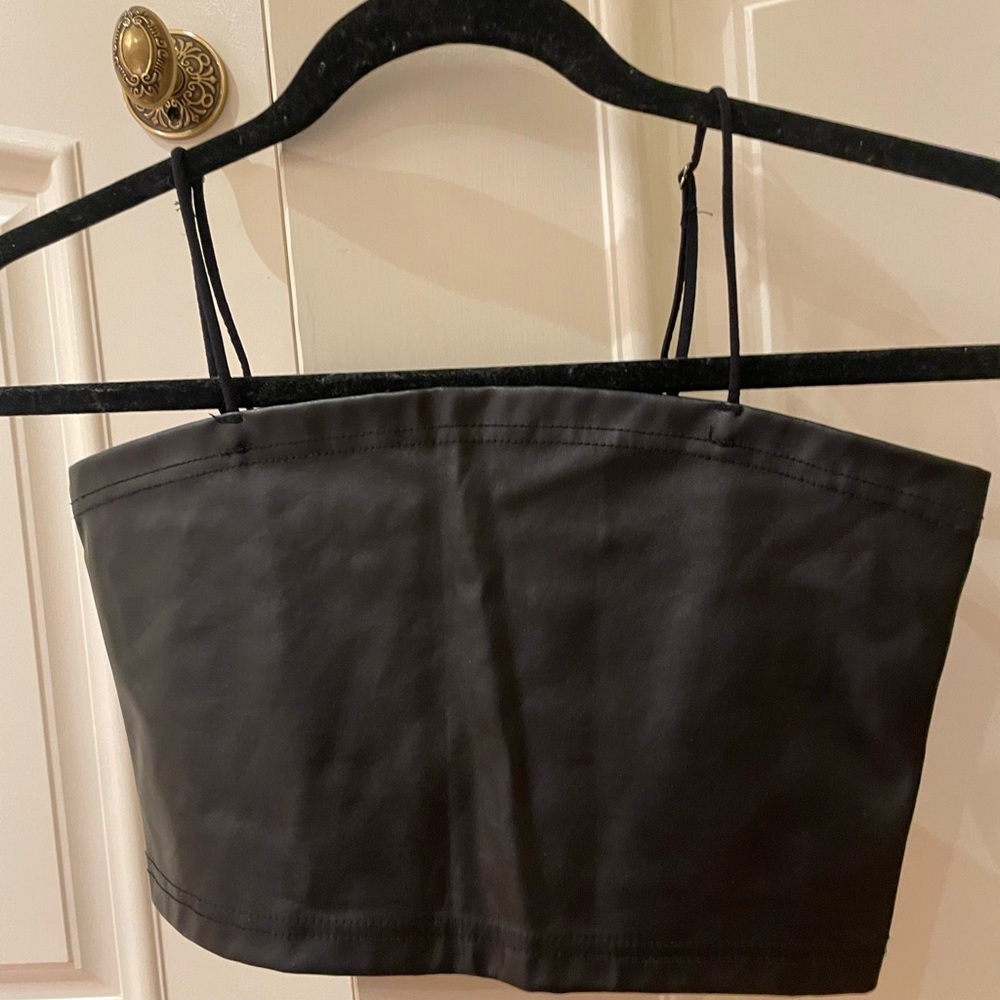Leather crop top
